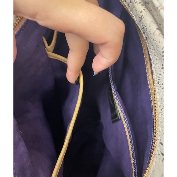 Sharif Womens Hobo Bag Beige Anaconda Tears Leather Shopper Tote Satchel NWT - Picture 10 of 14